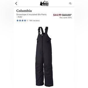 Columbia kids snow bib